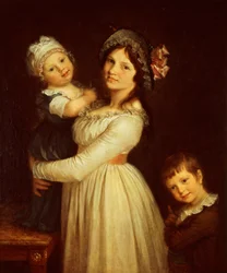 Familieportret van Madame Anthony en haar kinderen, 1785